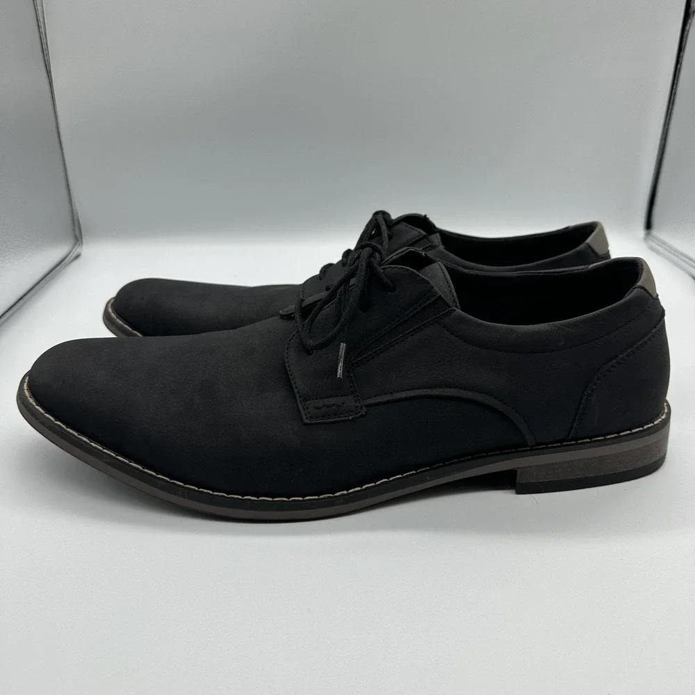Perry Ellis Portfolio Clover Shoes Mens Size 13 Black‎ Synthetic Derby Dress